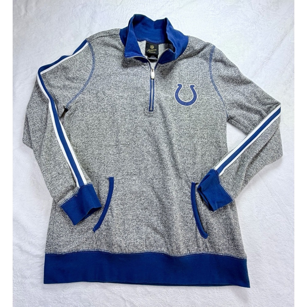 NFL Juniors Collection Indianapolis Colts Womens 1/4 Zip Pullover Sweatshirt XL